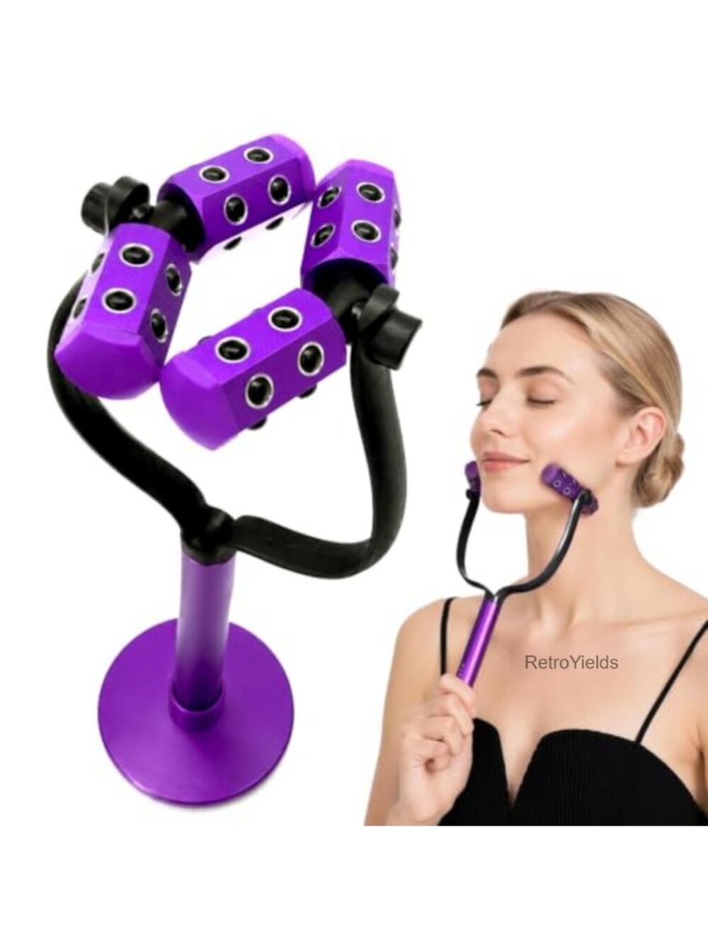 Y Shape Face Roller Electric Vibrating Facial Massager Jawline Sculpting Tool